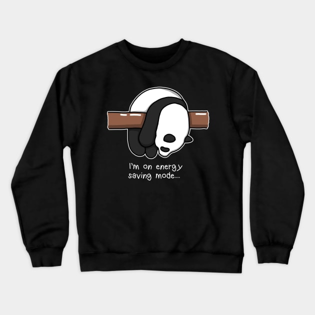 Lazy Panda On Energy Saving Mode Crewneck Sweatshirt by Luna Illustration